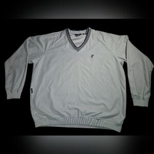 Ashworth Men's Gray Microfiber V-Neck Golf Pullover Windbreaker - Size XL